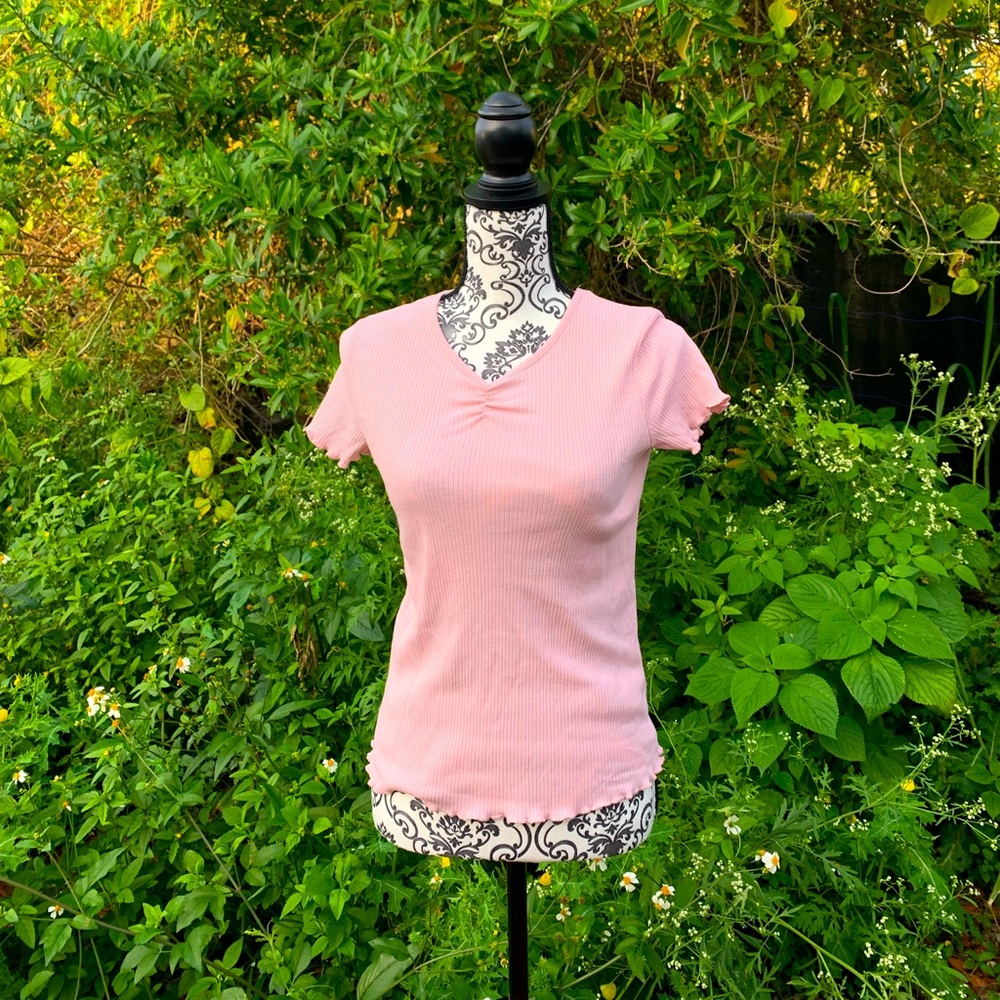 Pink V-Neck T-Shirt